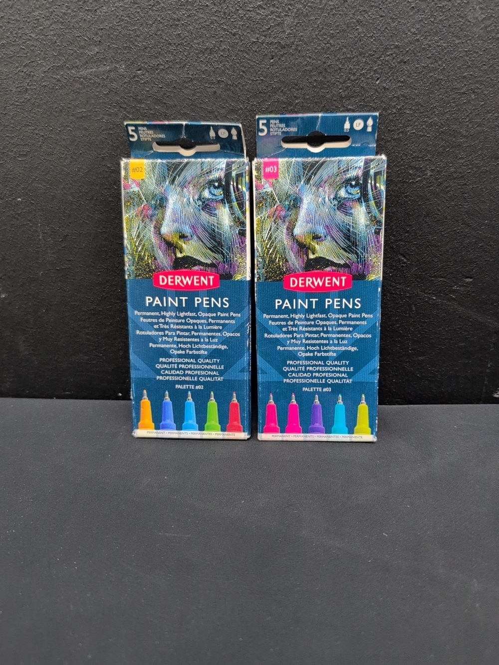 DERWENT Permanent Opaque Paint Pen Palette #02 5 Piece Set Pack Of 2
